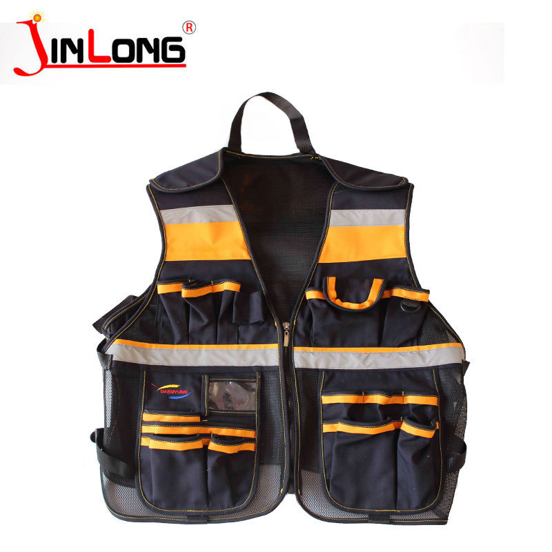 High quality Black tactical travel vest multi pocket security safety work tools vest with 8 pockets