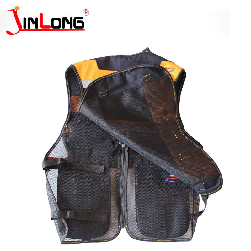 multi pocket Electrical Building tools vest Black tactical security safety work vest with 8 pockets