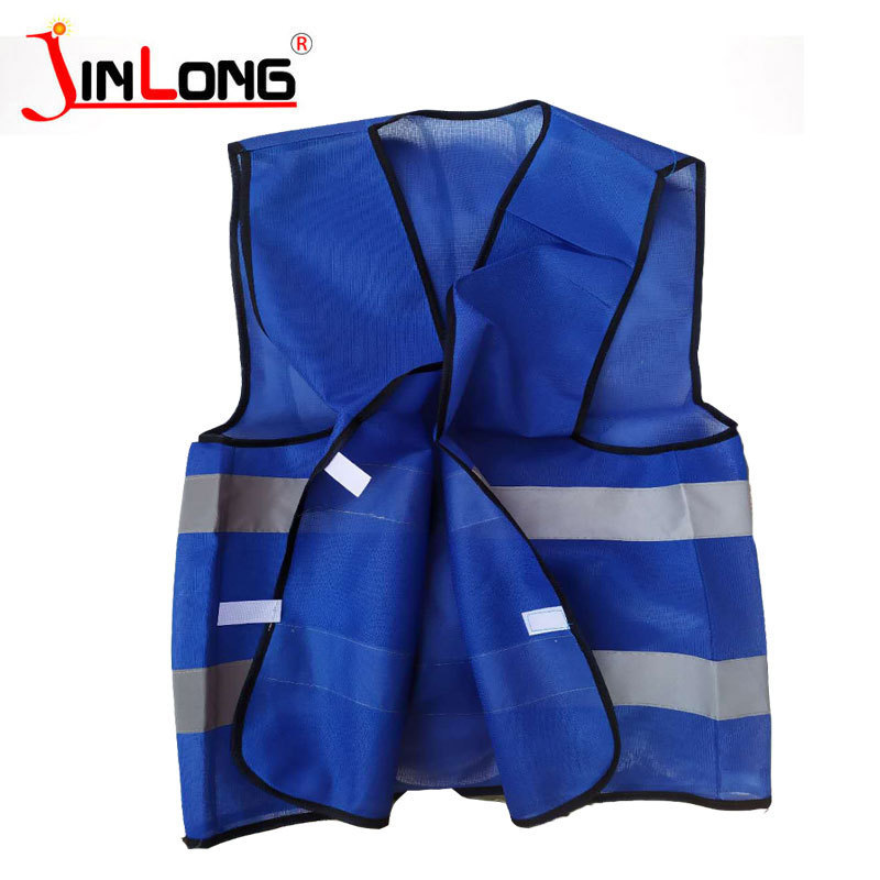 Light blue night work reflective safety vest