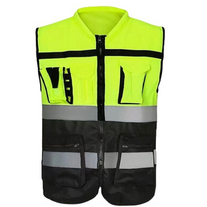 safety vest  multi-pocket road traffic reflective vest manager vest