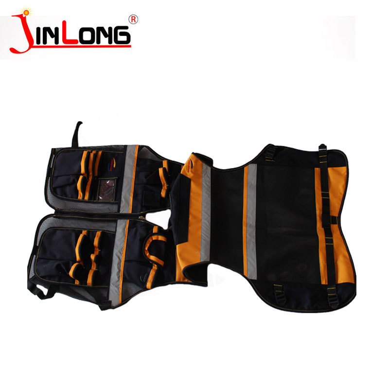 High quality  black canvas safety  vest Multi Pocket hardware tool vest