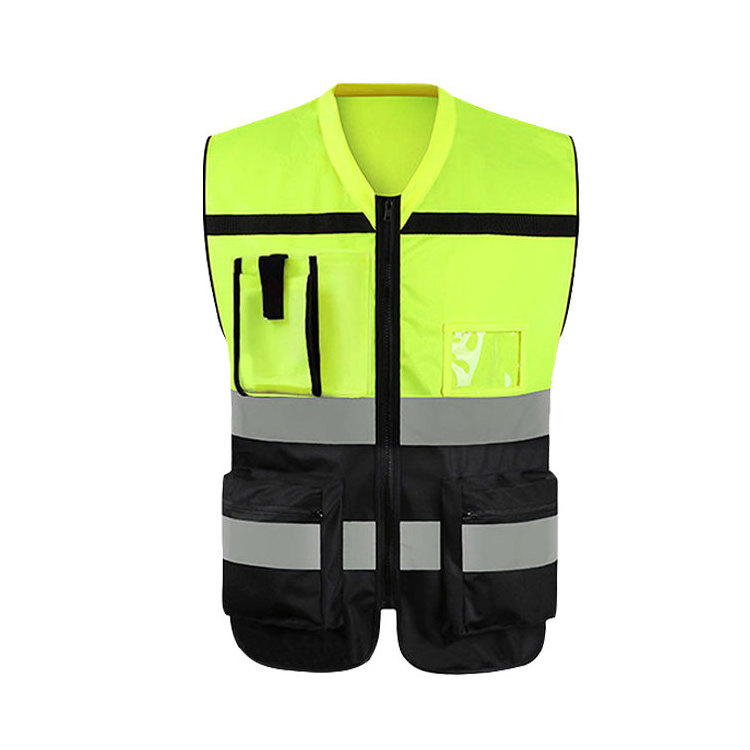 safety vest  multi-pocket road traffic reflective vest manager vest