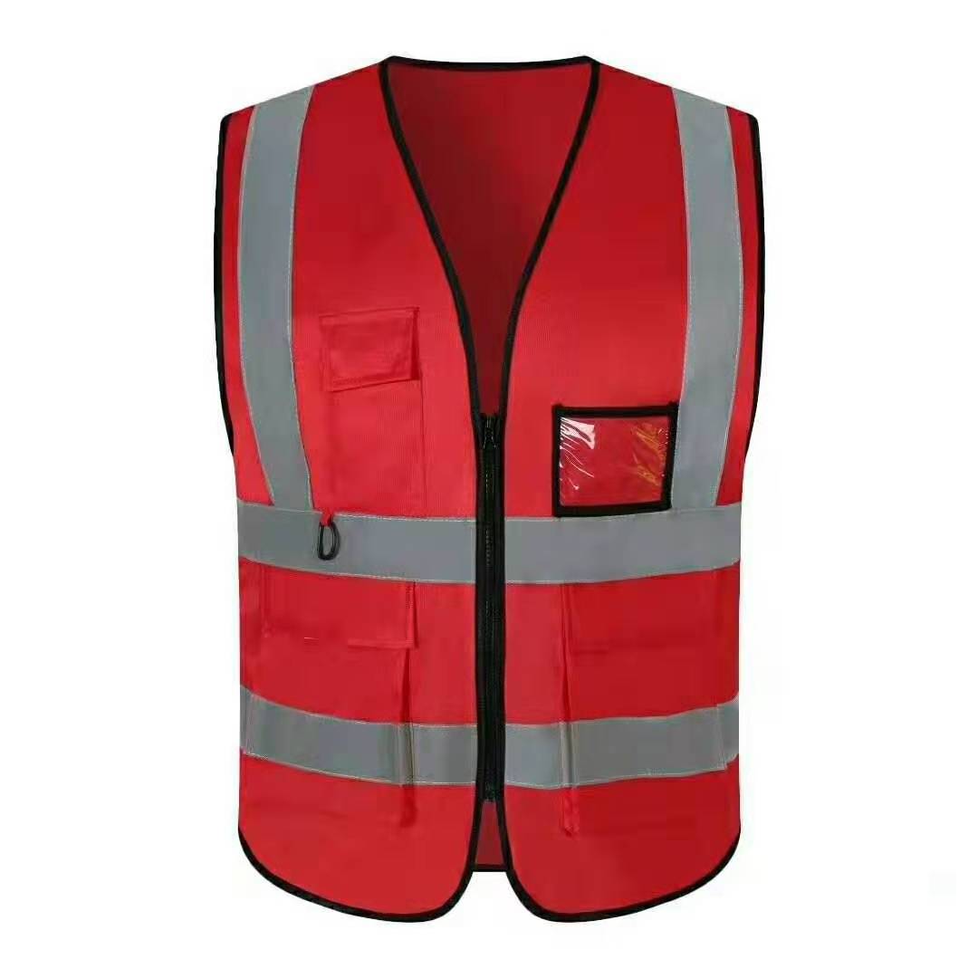 Vests reflective safety vest fluorescent multi-pocket reflective clothing