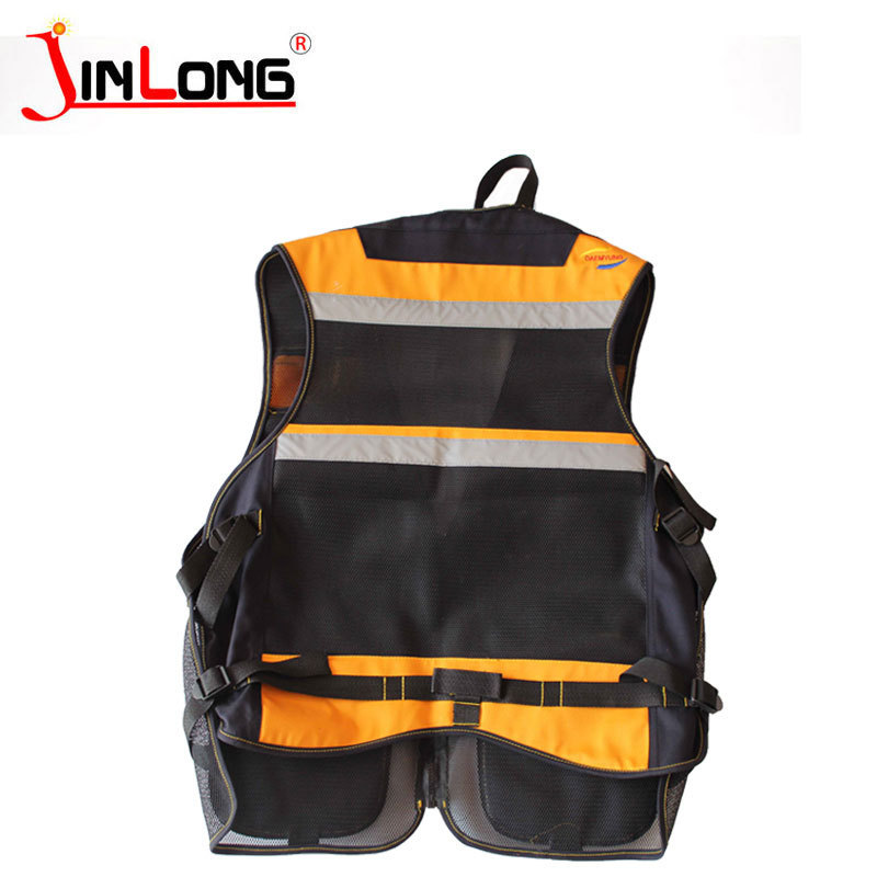 High quality  black canvas safety  vest Multi Pocket hardware tool vest