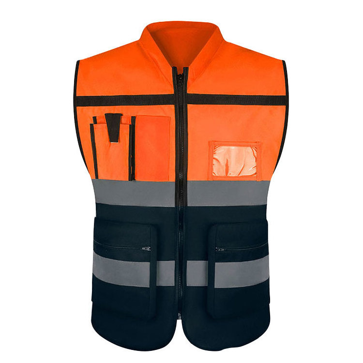 safety vest  multi-pocket road traffic reflective vest manager vest