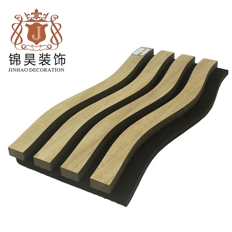 custom Eco-friendly slat wall acoustic natural oak surface acoustic panels slatted wood soundproof  board