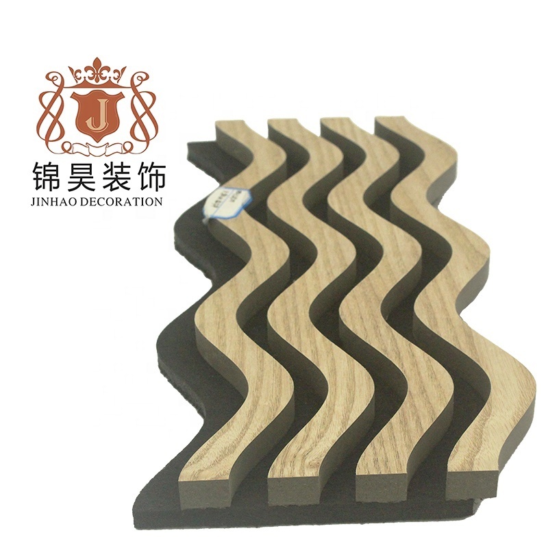 custom Eco-friendly slat wall acoustic natural oak surface acoustic panels slatted wood soundproof  board