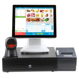 Cheap all in one cashier machine terminal POS billing touch screen cash register with printer cash drawer