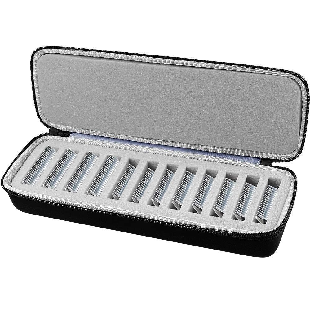 Custom hard shell travel carrying storage holder organizer grooming clipper blade case holds 12 blades eva case