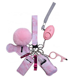 Wholesale Mini Window Breaker Alarm Bundle Girl Self Defense Keychain Set Accessories Women Self Defense Keychain