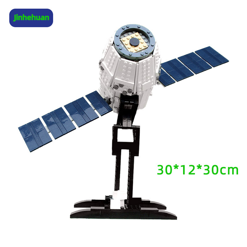 Moc City Space Station Spaceship Manned Spacecraft Astronaut Figures Satellite Building Blocks Bricks City Toy For Children