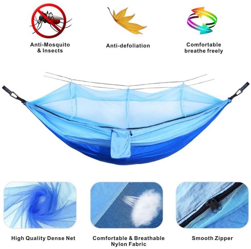 Hot Sale Outdoor Camping Nylon Aluminium with Mosquito Net Hammock for Sale