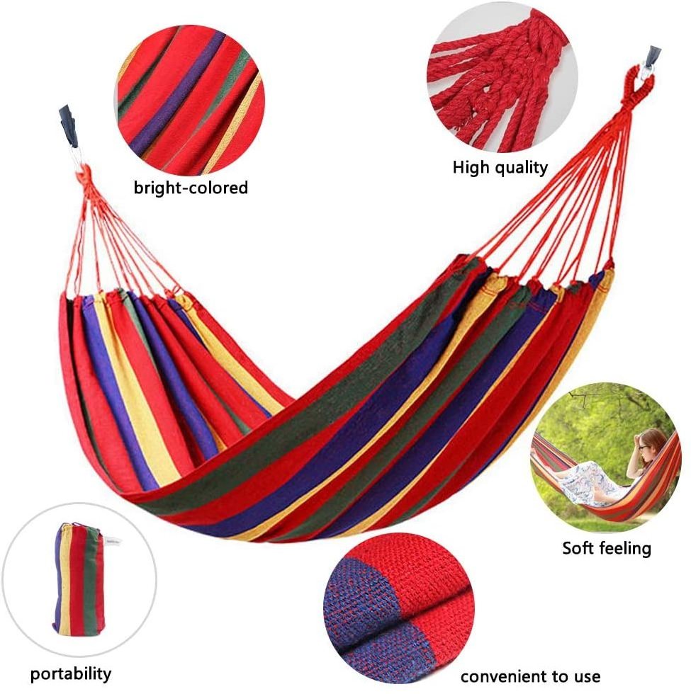 Hot Sale Outdoor Canvas Colorful Traveling Sleeping Polyester Cotton Air Yoga Camping Hammock