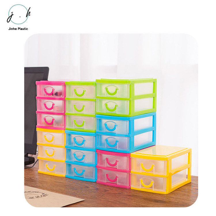 Hot Selling Factory Wholesale Home Office Plastic Mini Stacking Drawer Cube Storage Organizer