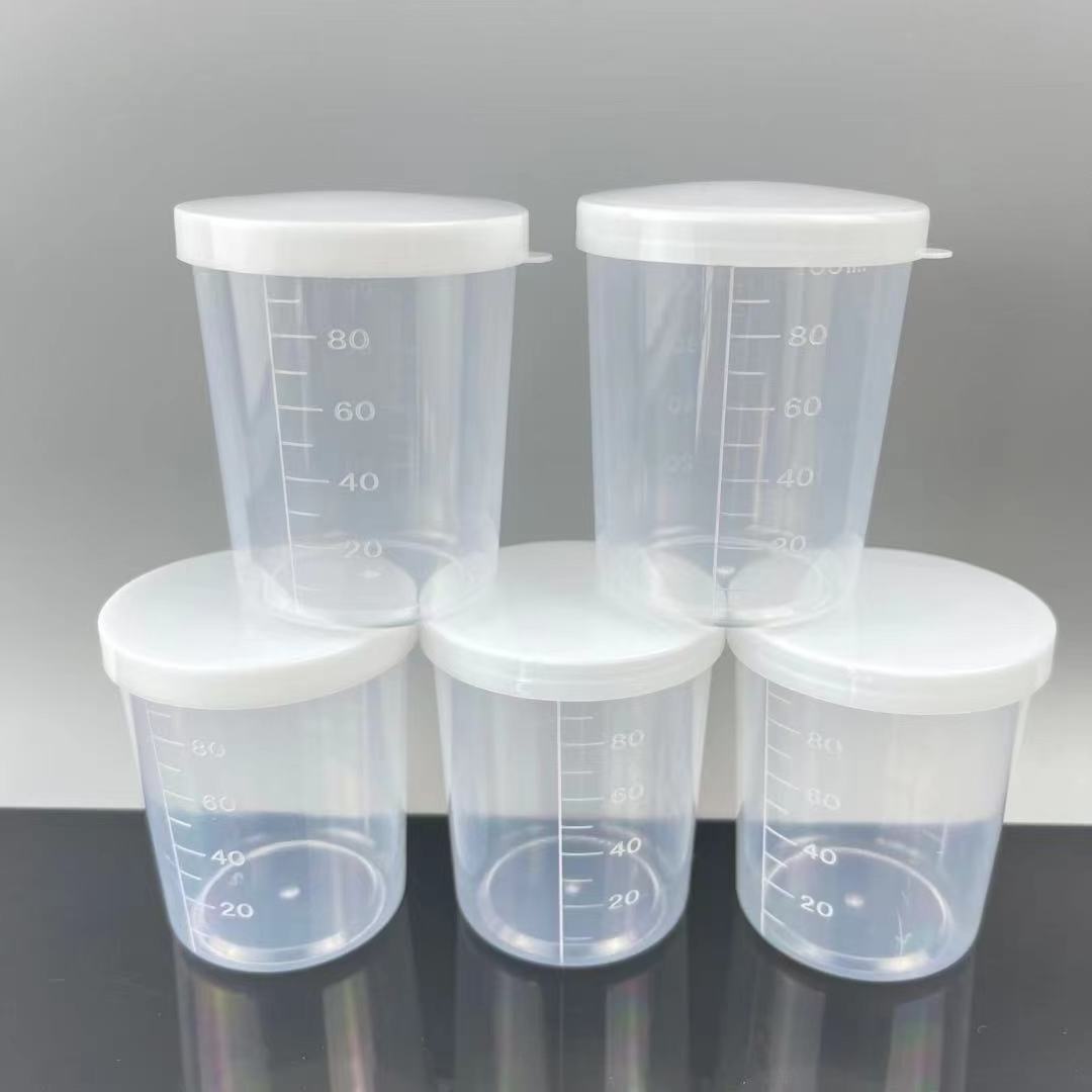 High Quality Plastic Graduated Measuring Cups With Lid Measuring Cylinder For Lab