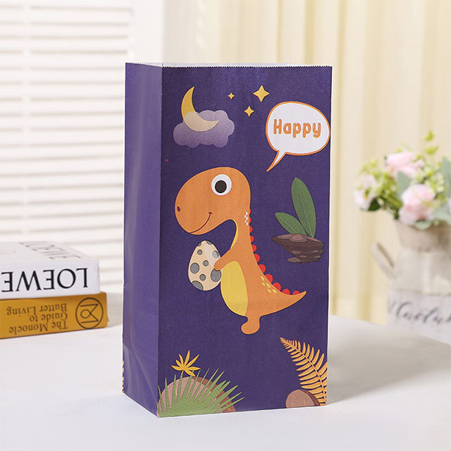 Dino Candy Treat Paper Bags Dinosaur Gift Bags for Kids Dinosaur Birthday Baby Shower Party Supplies