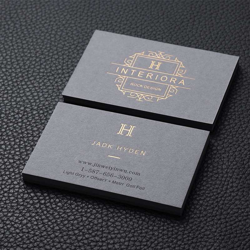 Luxury custom own letterpress metallic foil logo business card social media postcard wedding card thank you card