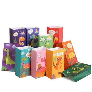 Dino Candy Treat Paper Bags Dinosaur Gift Bags for Kids Dinosaur Birthday Baby Shower Party Supplies