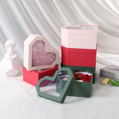 Transparent window flowers love gift box Tanabata Valentine's Day rose box gift packaging box wholesale