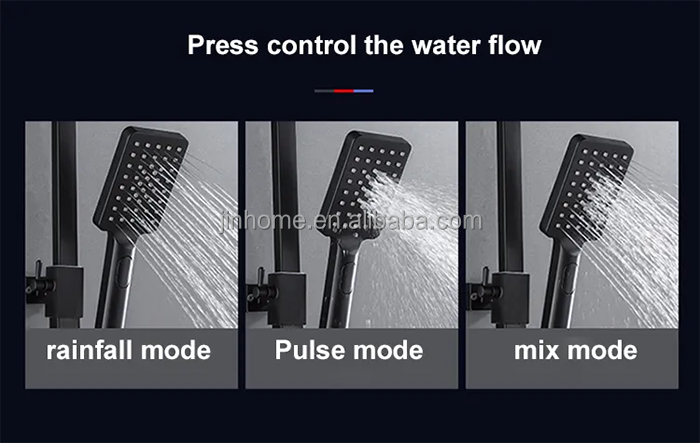 High Quality With 5 Years Warranty Brass Thermostatic Shower Head 4 Functions Bathroom Shower Set System Shower Mixer