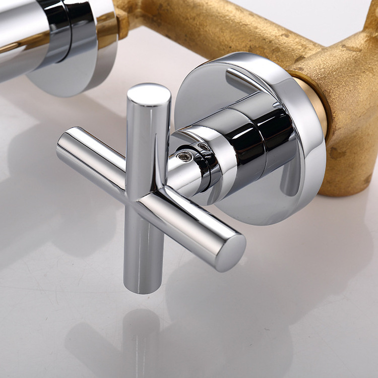 Hidden wall mounted concealed chrome  waterfall mixer tap  bathroom solid brass in wall concealed basin faucets