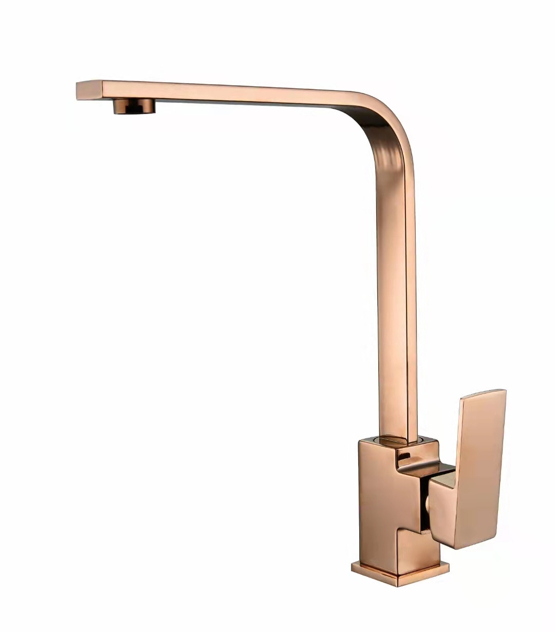 OEM ODM High-arch Gooseneck Rose Gold Kitchen Sink Faucet