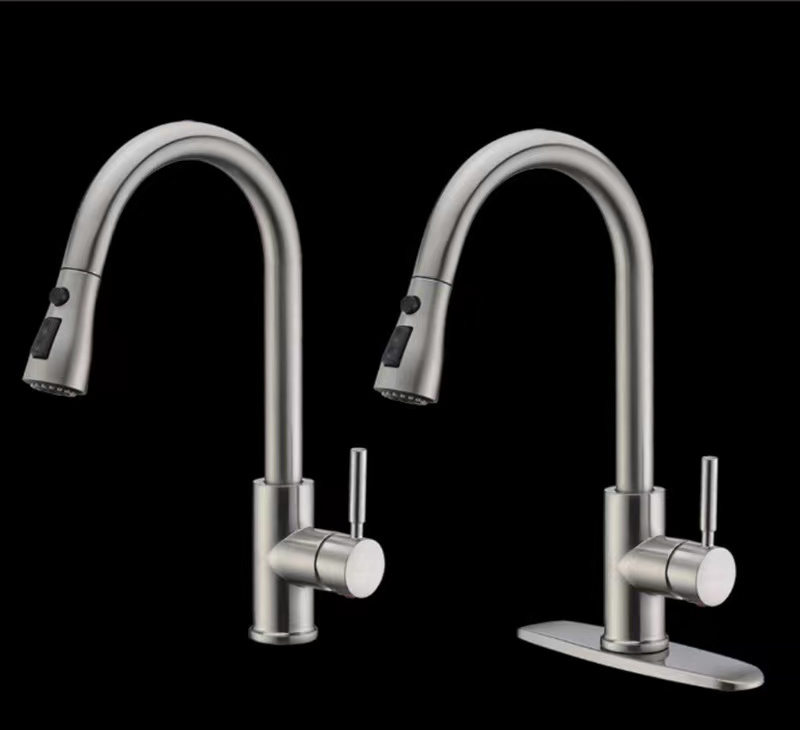 2022 New Product Deck Mount Instant Boiling Water Tap Chrome Pull Out Kitchen Faucet With Pull Out Sprayer Kitchen Sink Faucet