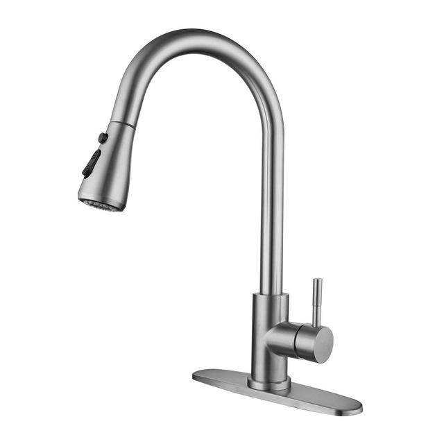 2022 New Product Deck Mount Instant Boiling Water Tap Chrome Pull Out Kitchen Faucet With Pull Out Sprayer Kitchen Sink Faucet