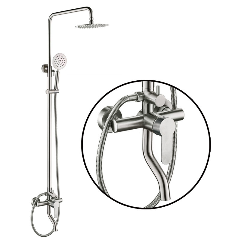 Factory Rain Shower Faucet Set Shower Mixer Valve Kit with Tub Spout Wall Mount Rain Bathroom Shower Kit