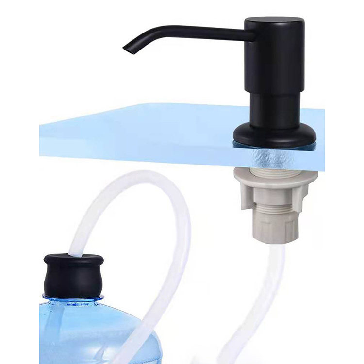 Russia  Kitchen Sink Liquid Soap Dispenser Pumps Stainless Steel Head Sink Hand Extension Silicone Tube Kit