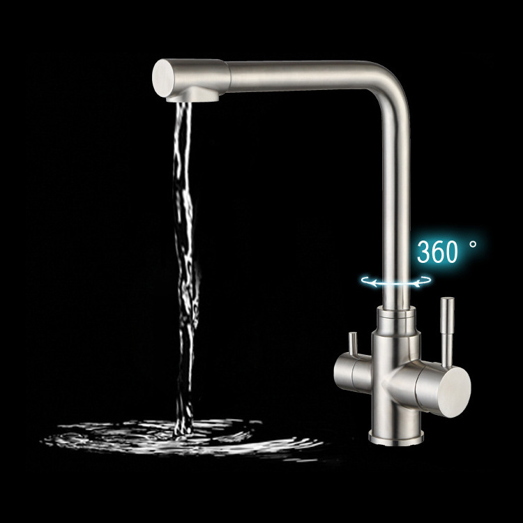 Flexible Kitchen Faucets 3 Way Health Water Purifier Sink Mixer Tap Stainless Steel 304 Water Filter Tap