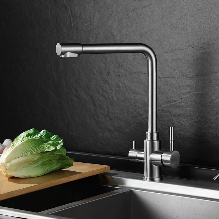 Flexible Kitchen Faucets 3 Way Health Water Purifier Sink Mixer Tap Stainless Steel 304 Water Filter Tap