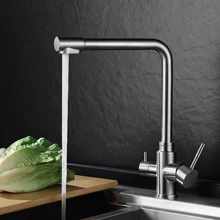 Flexible Kitchen Faucets 3 Way Health Water Purifier Sink Mixer Tap Stainless Steel 304 Water Filter Tap