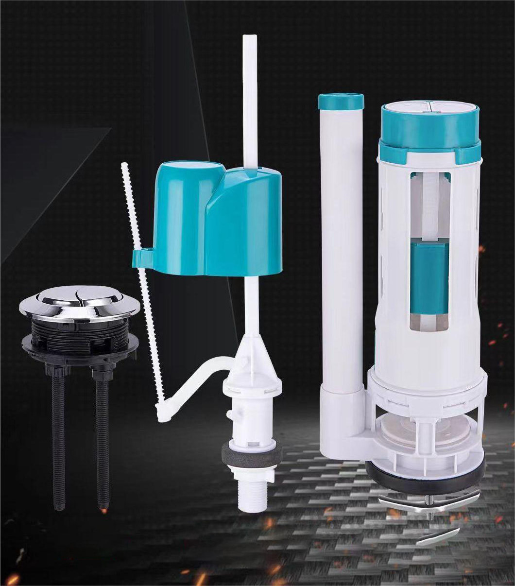 Toilet Cistern Dual Flush Valve Push Button Good Quality  Toilet Cistern Fitting Water Tank Accessories Inlet Valve