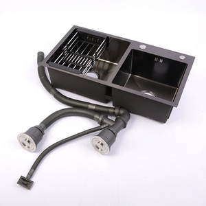 3.0MM Stainless Steel Kitchen Sink Custom Design  Fregadero SUS304 Deep Nano Black Finished Kitchen Sink