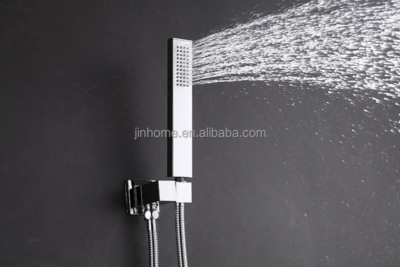 Luxury Rain Mixer Rainfall Handle Shower Faucets Sets Complete with big head