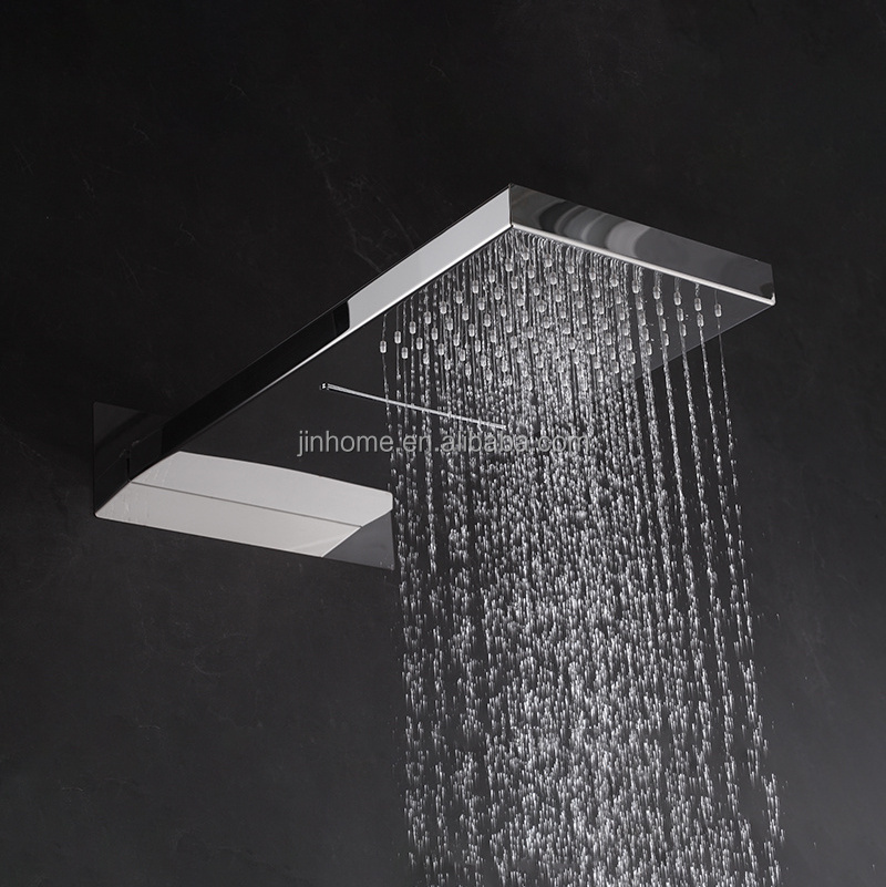 Luxury Rain Mixer Rainfall Handle Shower Faucets Sets Complete with big head