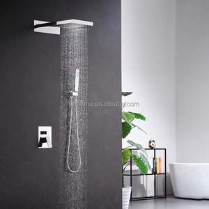 Luxury Rain Mixer Rainfall Handle Shower Faucets Sets Complete with big head