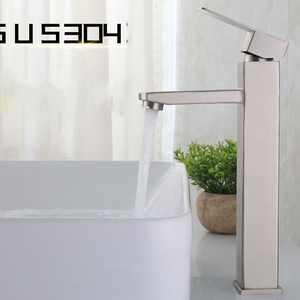 High Quality Wall Mount Basin Faucet Brushed Nickel Sink Bathroom Tap 304 Stainless Steel Bath Taps And Faucets