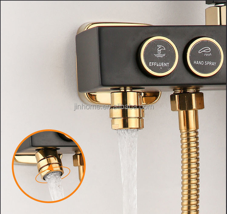 High Quality With 5 Years Warranty Shower Set Brass 4 Functions Shower System Wall Mounted Bathroom Shower Faucet