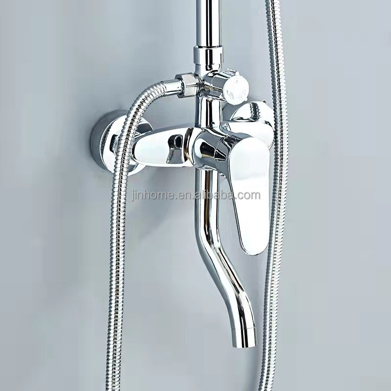 Hot Selling Brass Shower Mixer Set Chrome Black Rainfall Bath Shower Faucets Hot and Cold Bathroom Shower Set System