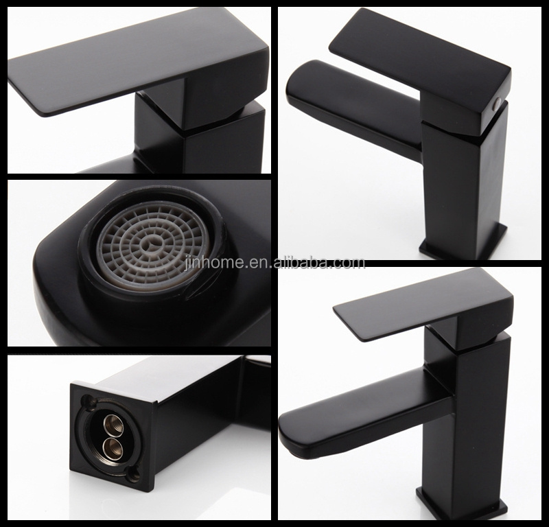 High Quality With 5 Years Warranty Black Square Basin Faucet Cold Hot Basin Mixer Taps Bathroom Sinks Faucet