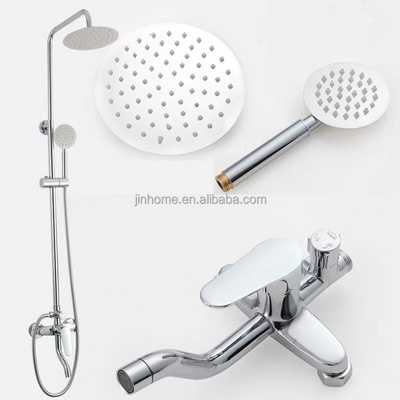 Hot Selling Brass Shower Mixer Set Chrome Black Rainfall Bath Shower Faucets Hot and Cold Bathroom Shower Set System