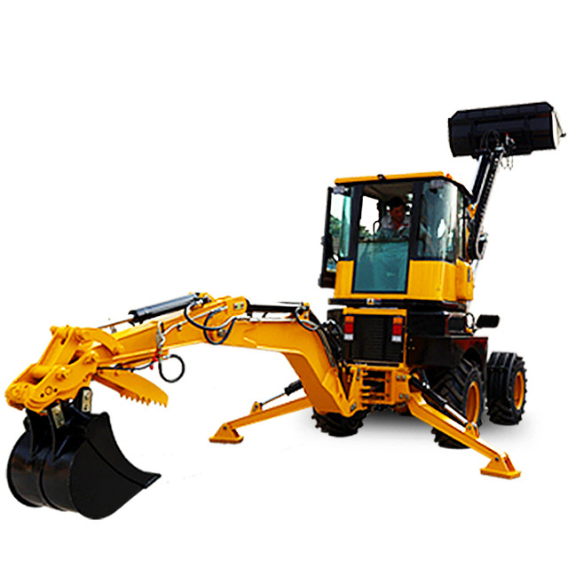 Small Garden Wheeled Backhoe Loader Excavator Compact Tractor with Loader and Backhoe