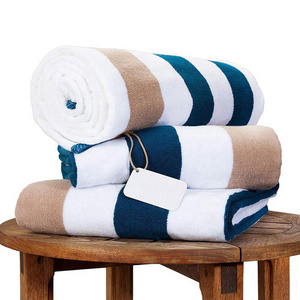 Super Large 100% Cotton Striped Jacquard Beach Towels 650GSM Hotel Luxury Bath Towels