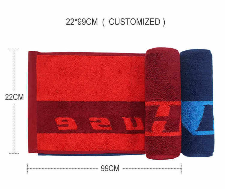 Personalized Printing Jacquard Custom With Logo Toalla Recreational Absorb Sweat Fitness Workout 100% Cotton Gym Sports Towel