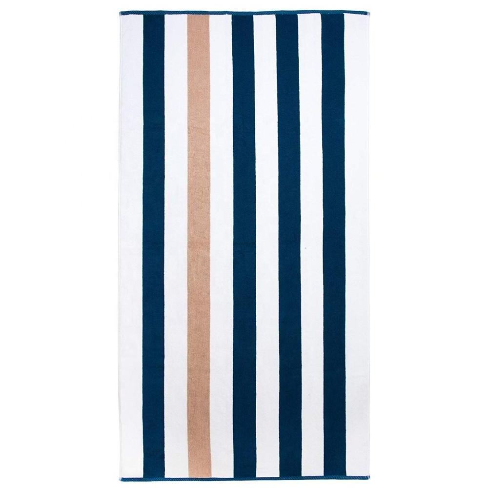 Super Large 100% Cotton Striped Jacquard Beach Towels 650GSM Hotel Luxury Bath Towels