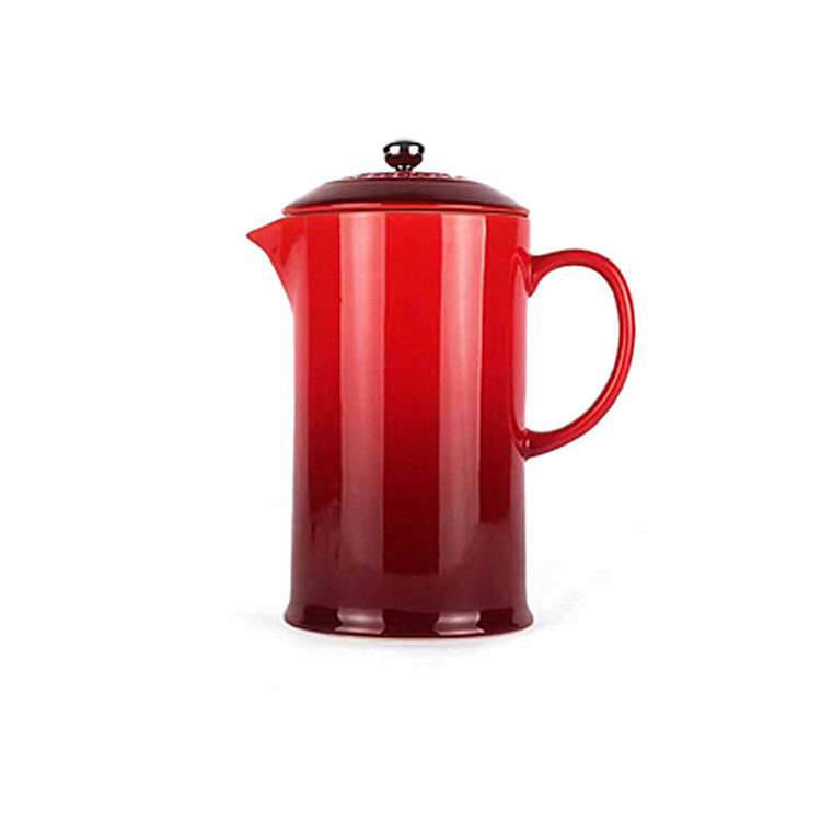 Factory direct selling cheap coffee maker pot ceramic coffee french coffee press with strainer