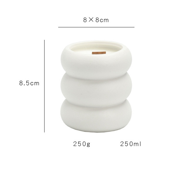 Pot Bougie Wholesale Custom Empty Unique Porcelain Candle Holder Ceramic Container Vessel Candle Jar For Candle Making