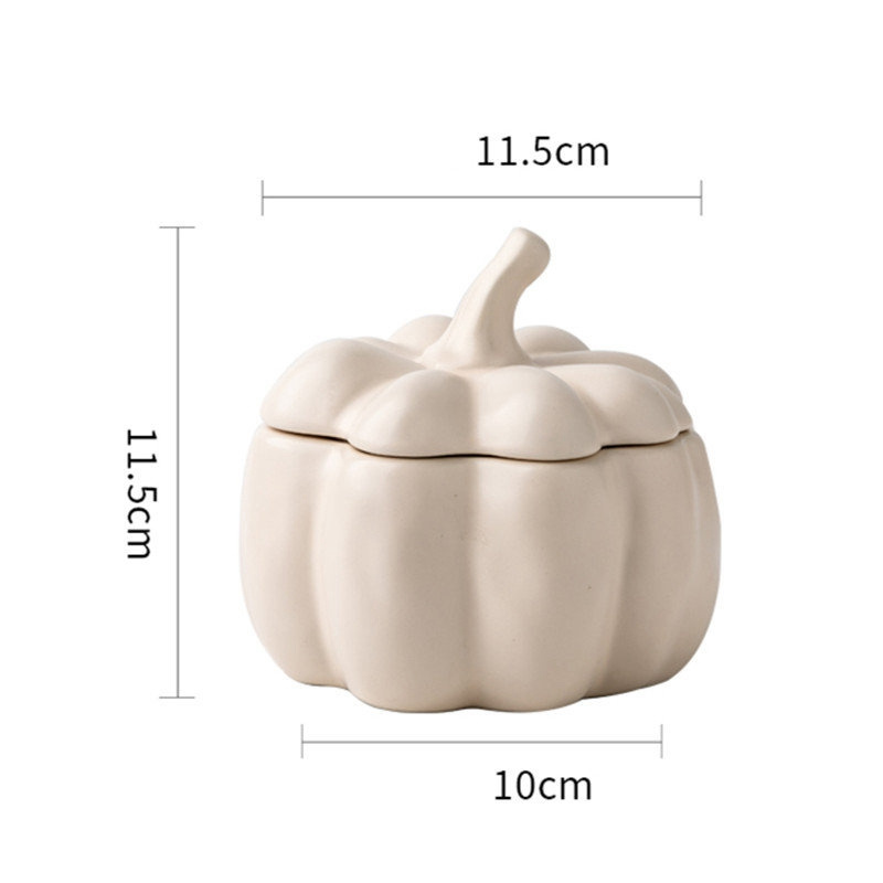 Pot Bougie Contenant Bougie Wholesale Porcelain Candle Holder White Empty Halloween Pumpkin Unique Ceramic Candle Jar With Lid